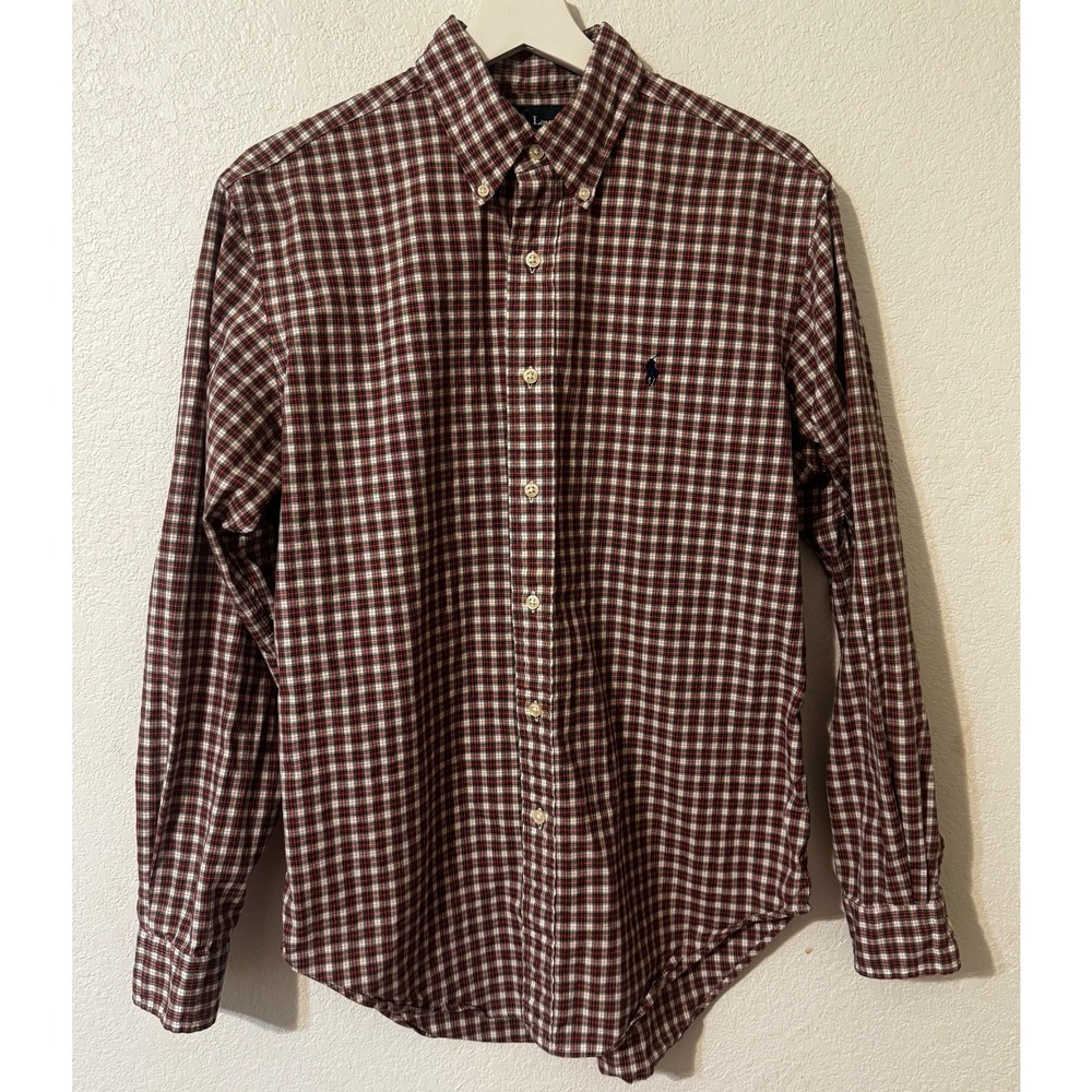 Ralph Lauren Men's‎ Classic Fit Long Sleeve Gingham Red Green Button Down Shirt